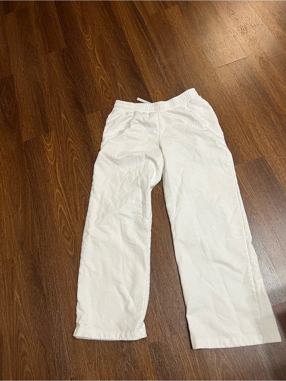 Police Women's White Elastic-Waist Straight Pants